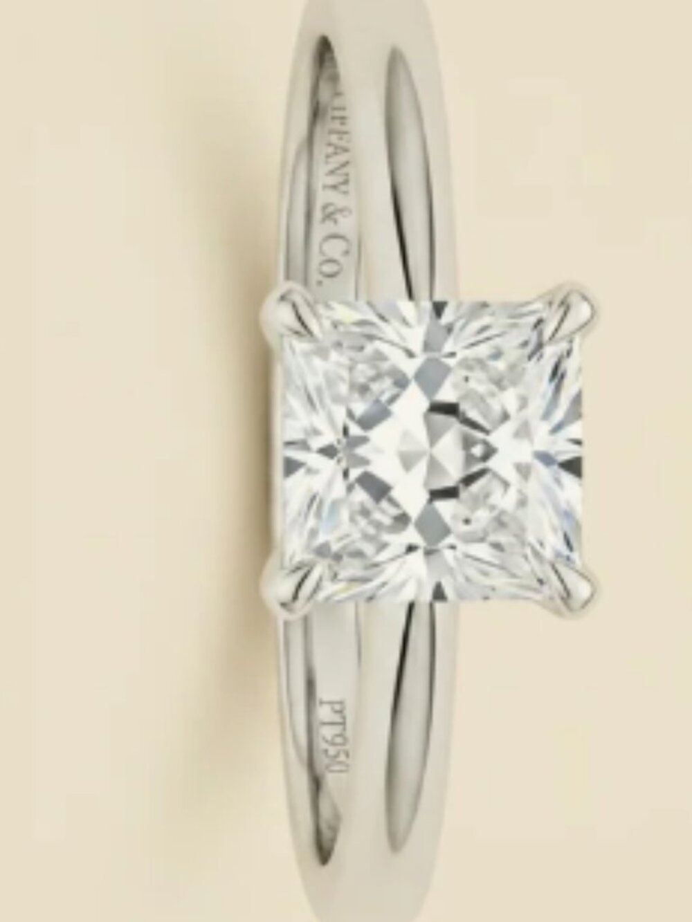 Tiffany & Co. Platinum Diamond Solitaire Bridal Registry Wedding Engagement Ring